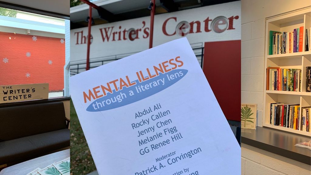 the writers center flyer for 2019 symposium on mental health